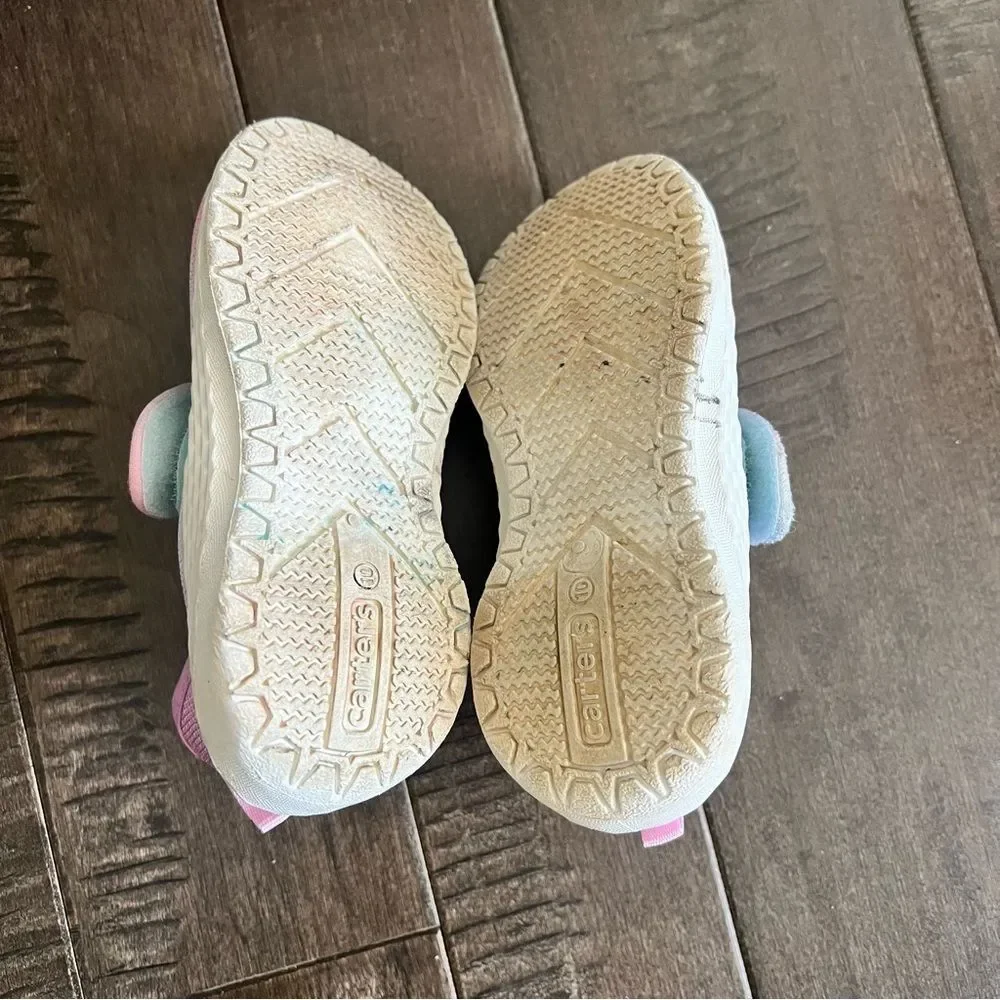 Carter’s Lorena Sneakers Pink Purple Ombré Slip on Pull On Toddler Girls 10
